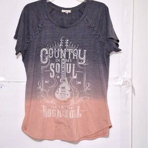 A Maurices Women's Tunic Top Ombre Country Soul Graphic Cottagecore XL